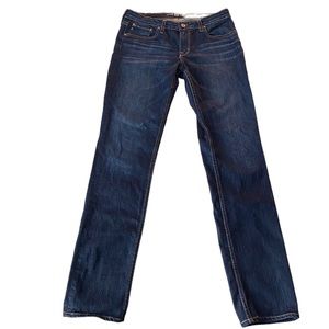 Big Star Brigette Dark Wash Whiskered Denim Slim Straight Leg Blue Jeans 30Rx32